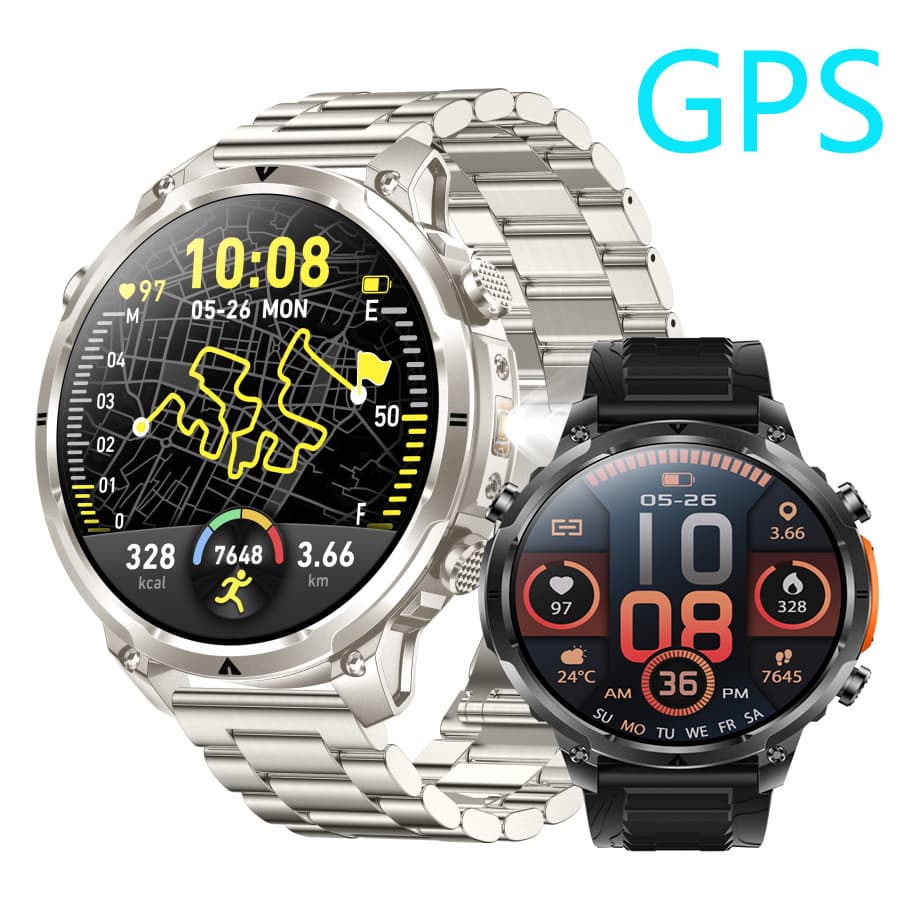 Cross-border MK100 smart watch GPS sports outdoor 1.7-inch large screen multi-functional health Bluetooth call watch