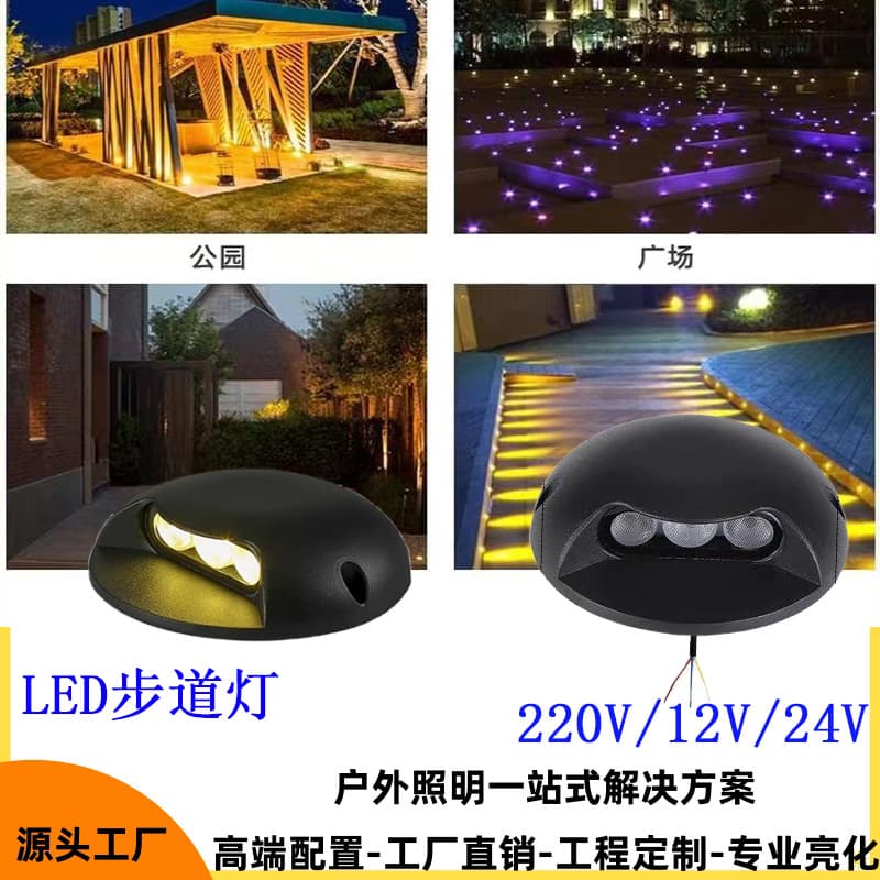 Cross-border Drop Shipping LED Pathway Light Outdoor Waterproof Turtle Back Light Garden Square Step Side-emitting Buried Light