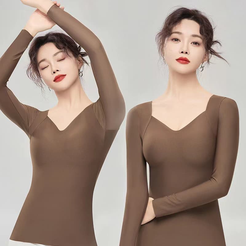 Supermodel hyaluronic acid cloud base layer, constant temperature base 7A antibacterial women's warm top long-sleeve slim fit versatile.