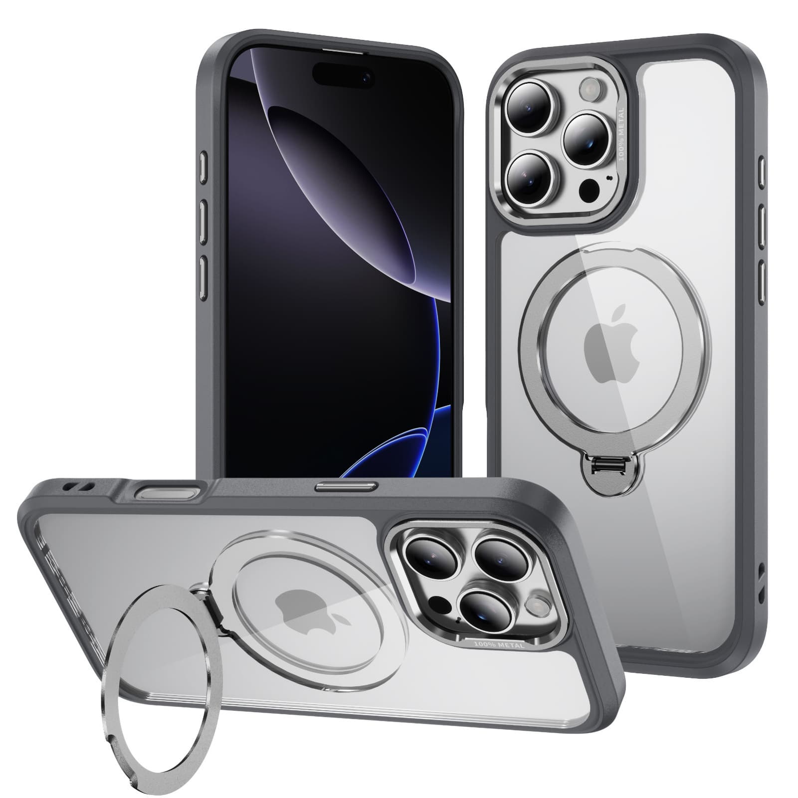 High Transparency Lens Ring Case for Apple iPhone 17 Pro Max, Compatible with 17 Pro/16 Pro, 17/16/15, Fits 14/13