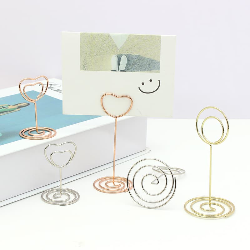 Metal ornaments photo holder wedding hotel table number holder business card holder menu holder card note holder message holder
