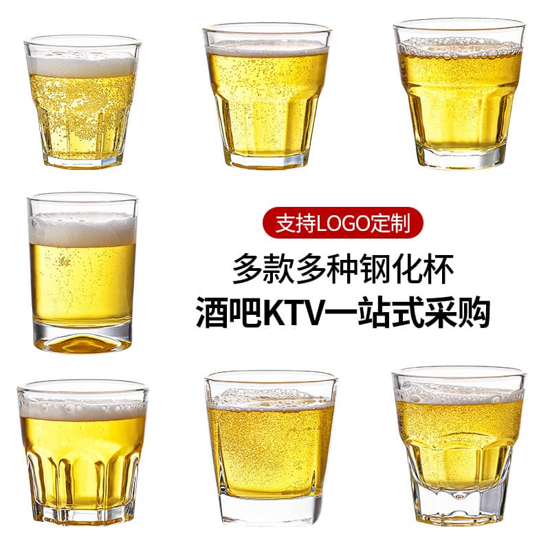 Wholesale KTV Transparent Glass Tumblers Tempered Glass Beer Mugs Tea Cups Thickened Commercial Octagonal Glasses