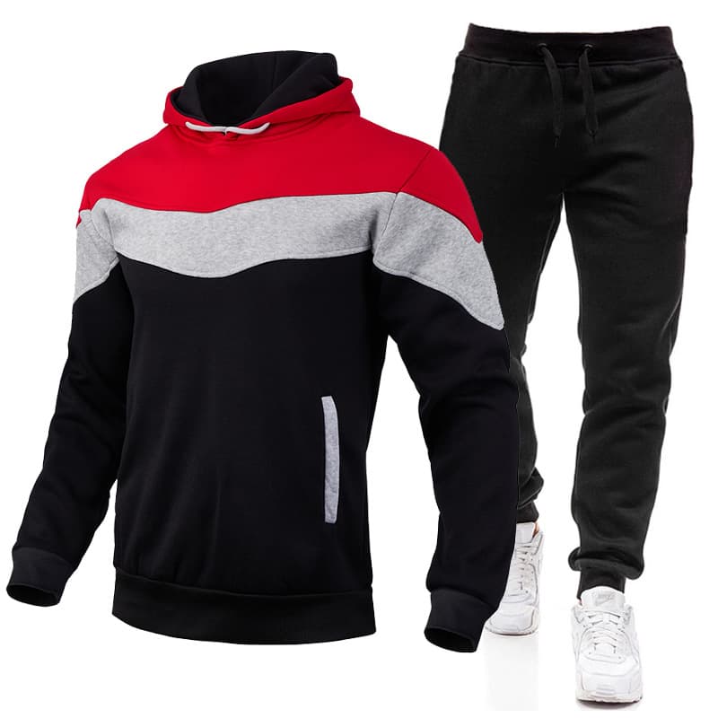 New Cross-Border Supply Hoodie and Jogger Set for Men, Casual Sweatshirt with Drawstring Hood, Spring Sportswear Two-Piece