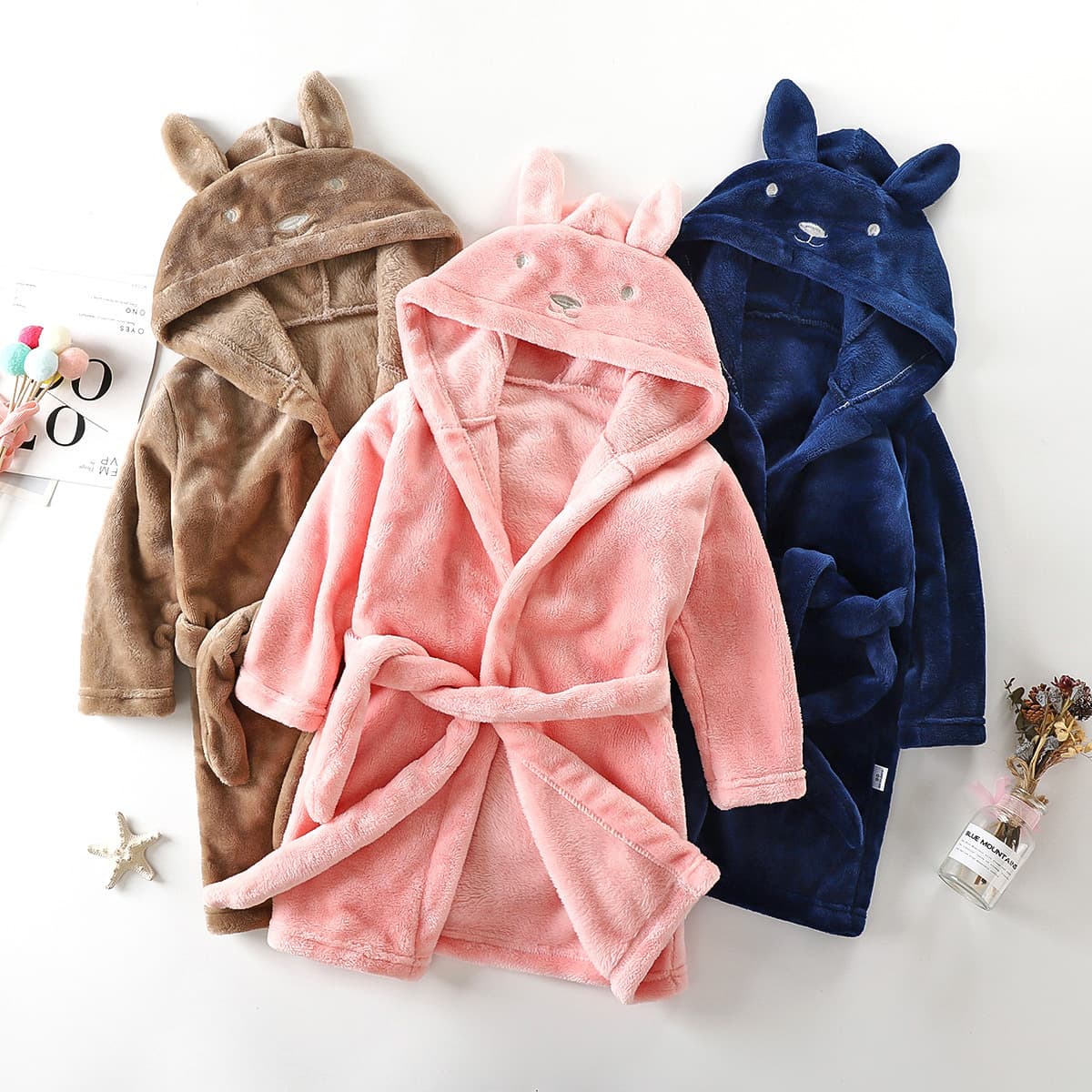 Foreign Trade Shopee Amazon Cross-Border European and American Children's Sleepwear Flannel Thickened Coral Fleece Pajamas Autumn/Winter Bathrobe