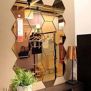 Cross-border Hexagonal Mirror Wall Sticker Acrylic DIY Self-Adhesive Wall Sticker for Living Room, Hallway, Corridor, Stairs Mirror Decal