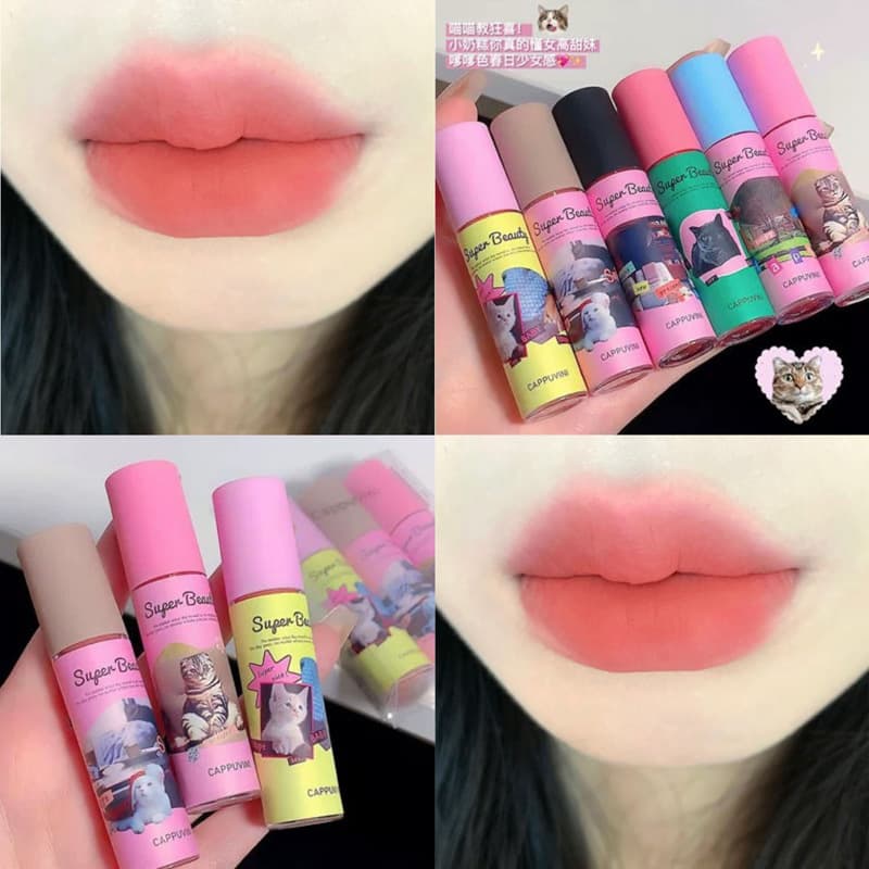 Cappuvini Cat Lip Mud Cream Lip Balm, Not Lip Gloss, Matte Lipstick, Soft Matte, High Appearance, Affordable for Students
