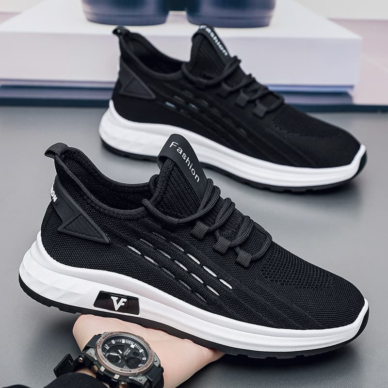 Men's Spring Summer Breathable Fly Knit Casual Sock Shoes Men's Running Shoes Comfortable Skate Shoes Outdoor Sports Trendy Men's Shoes