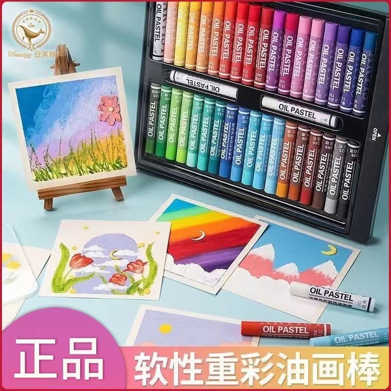 Anmei Whale Heavy-Body Oil Pastels 24/36 Color Sets, Art Crayons, Student Painting Supplies, DIY Doodle Drawing Sticks