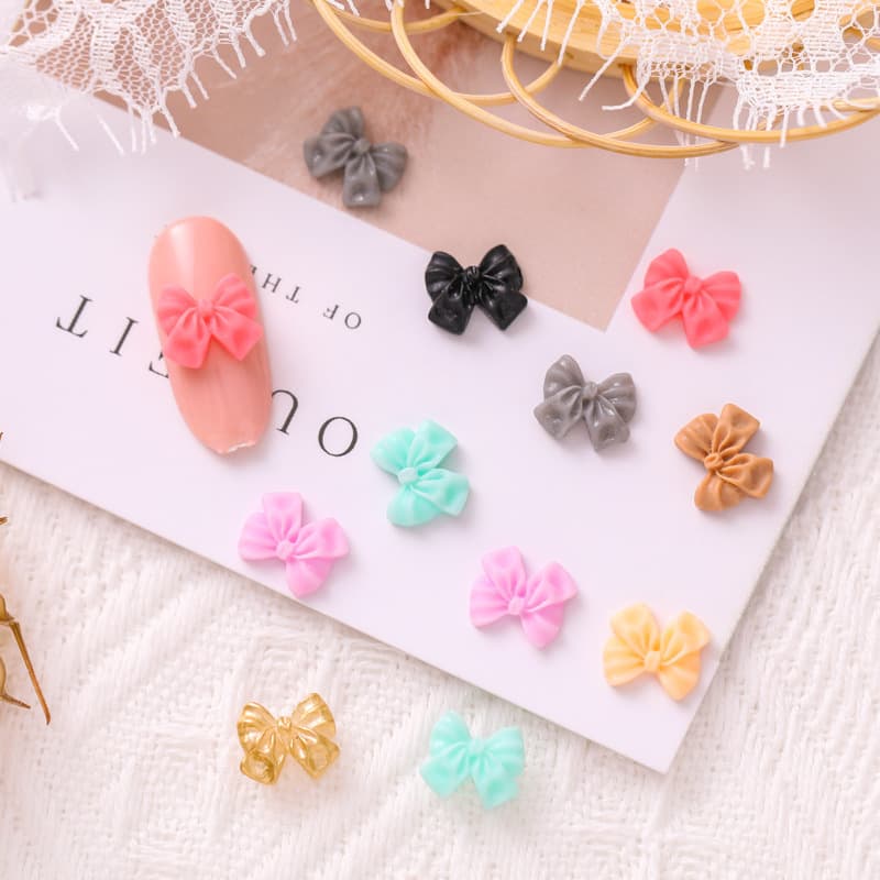 New Nail Art Bow 3D Matte Simple Bow Tie Girl Heart Nail Elegant Small Mini Nail Decoration
