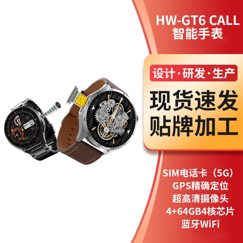 HW-GT6 CALL Smartwatch AMOLED Screen, Removable SIM Card, 5G Full Netcom Smartwatch