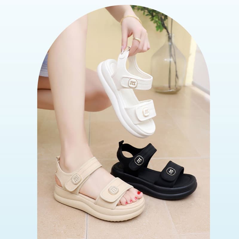 2026 New Style Women's Sandals - Thick-Soled, Flat, Breathable, Casual, Sporty, Beach Shoes for Students and Middle-Aged/Elderly (Wholesale)