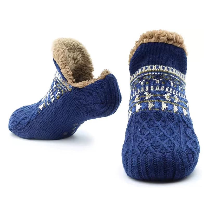 Winter fleece floor socks, indoor adult home furnishings, fleece-lined, thickened snow socks, slippers, socks for men, non-slip adult