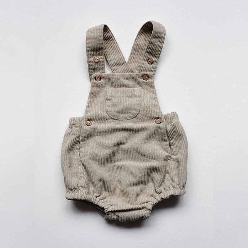 Korean version of the new corduroy overalls for infants and toddlers, baby trendy spring and autumn pocket cotton crawling pants, children's pants