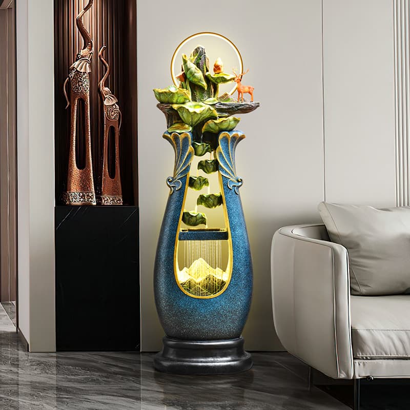 Modern Light Luxury Water Ornaments Living Room TV Cabinet Next to Sofa Floor Circulating Waterscape Decoration New House Gift