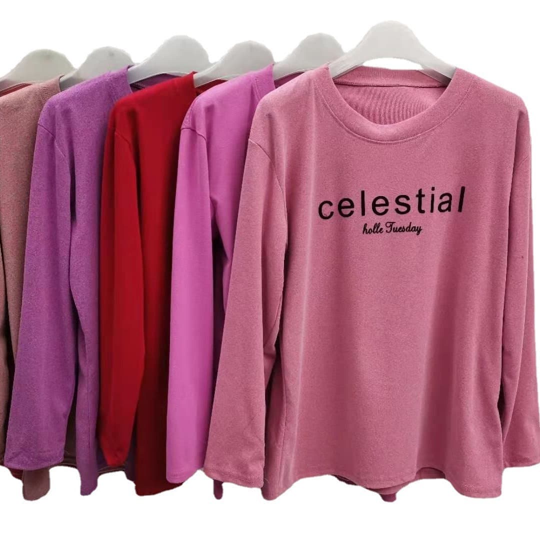 2025 Autumn New Style, Plus Size German Fleece Long Sleeve T-Shirt for Middle-Aged and Elderly Women, Autumn Wear Base Layer for Moms
