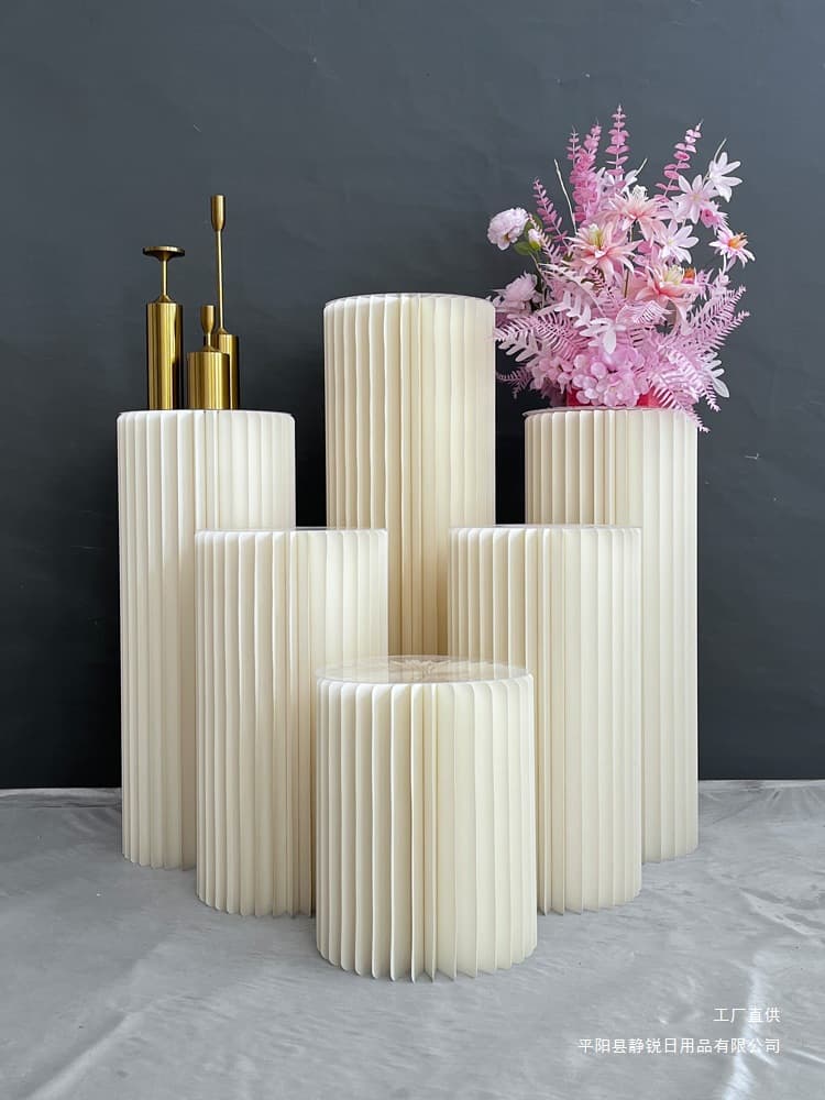 Paper cylindrical display stand product island platform flow table model booth base cosmetics window display table