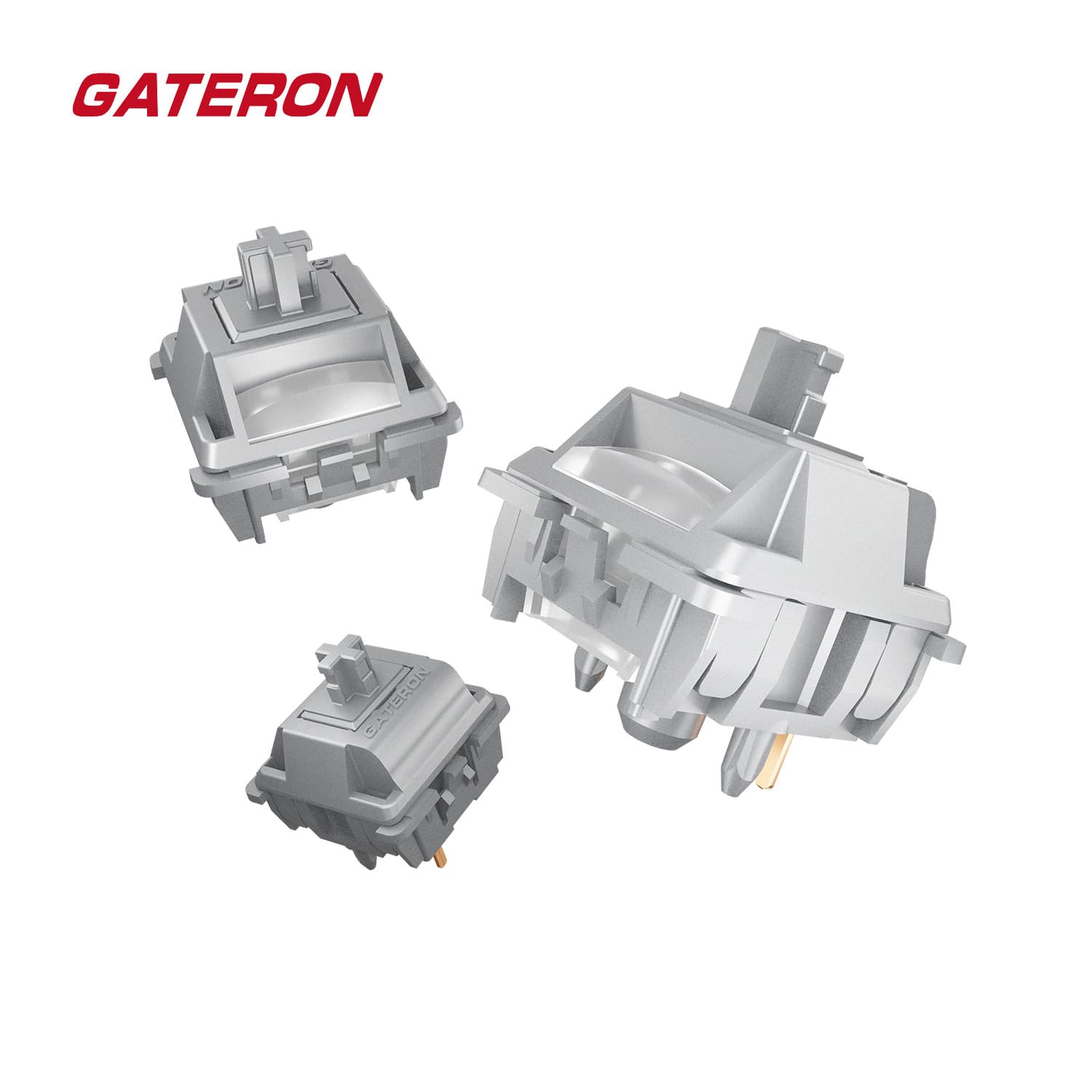 GATERON milkshake silver shaft full pom material 45gf double-stage spring mechanical keyboard switch