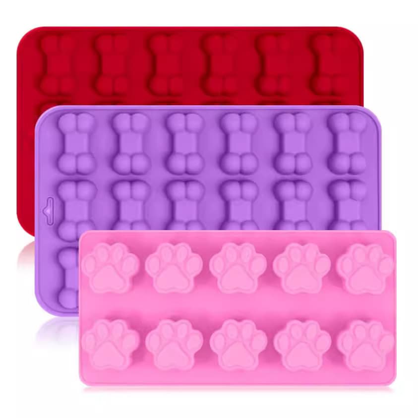10-Cavity Cat Paw & 18-Cavity Bone Silicone Baking Mold, Pet Cookie Mold, DIY Rice Cake Mold, Cake Mold, Epoxy Resin Mold