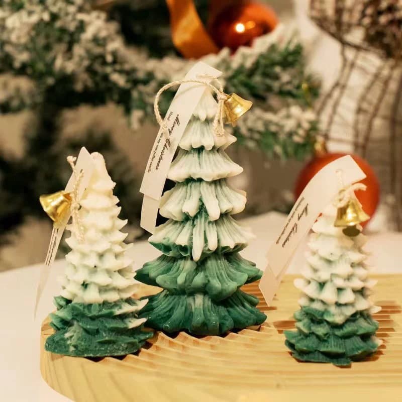 Christmas Tree Scented Candle, Snow-Cedar Shape Fragrance Candle Gift Set, Artistic Decoration for Cross-Border