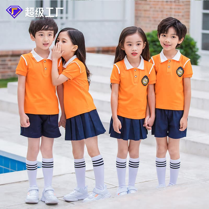 Summer New Primary School Cotton British Style T-Shirt Set Kindergarten Garden Clothes Children's Class Uniform School Uniform