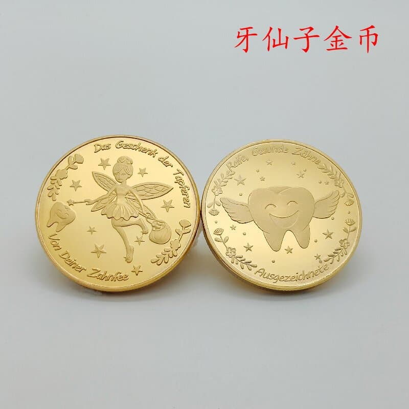 Tooth Fairy Coins Gift for Kids Metal Coin Toys Game Coins Children's Pretend Play Reward Gifts