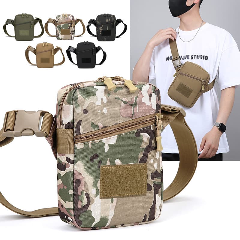 Multifunctional Casual Trendy Tactical Crossbody Bag Nylon Lightweight Versatile Single Shoulder Bag Men Commuter Phone Fashionable Chest Bag