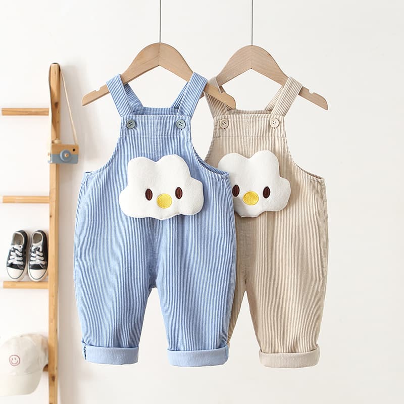 ins children's clothing 2026 spring Korean style children's overalls cartoon cute male and female infants and toddlers corduroy overalls