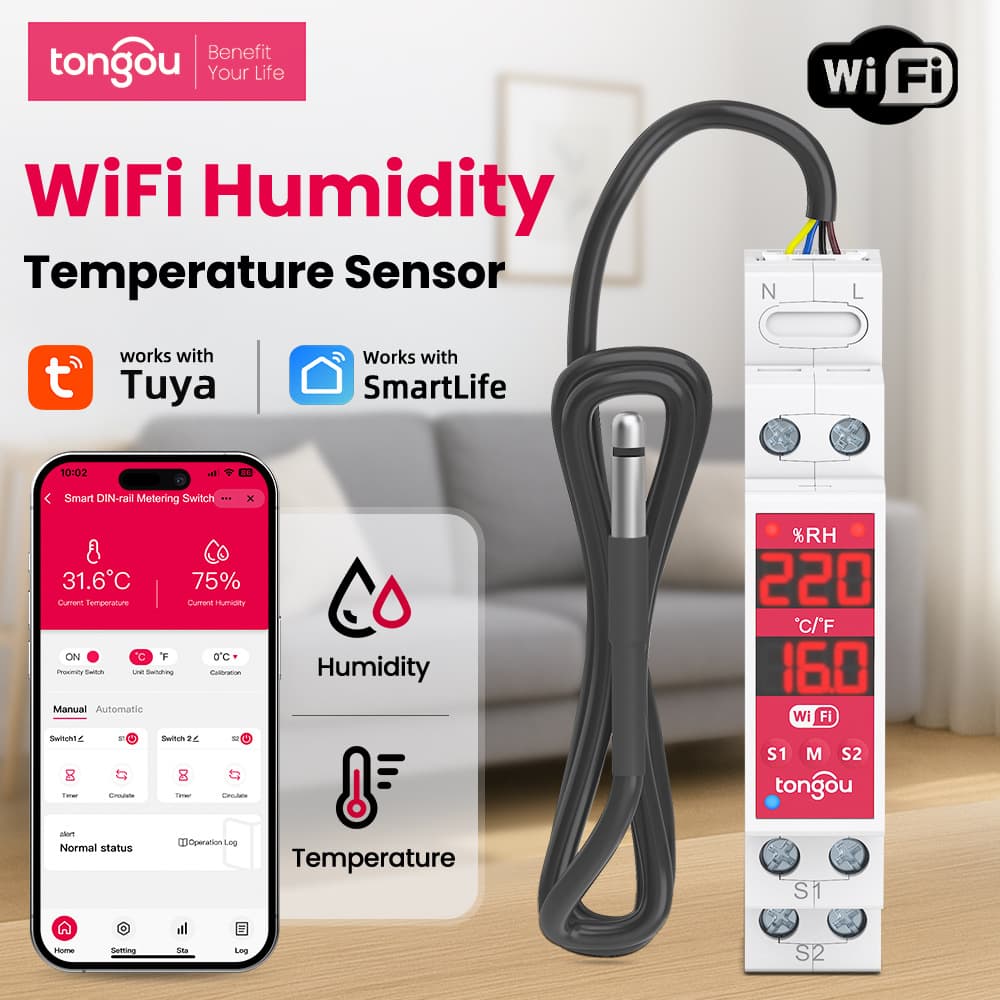 Graffiti WiFi Remote Smart Timer Monitoring Switch Manual/Automatic Switching Built-in Temperature and Humidity Sensor