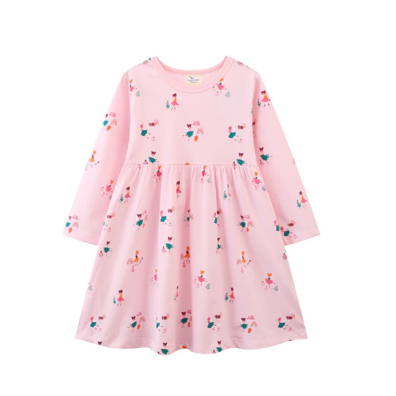 In Stock Knit Girls Dress Autumn Style Children's Fashion European and American Long Sleeve Cute Princess Dress for Toddlers and Kids