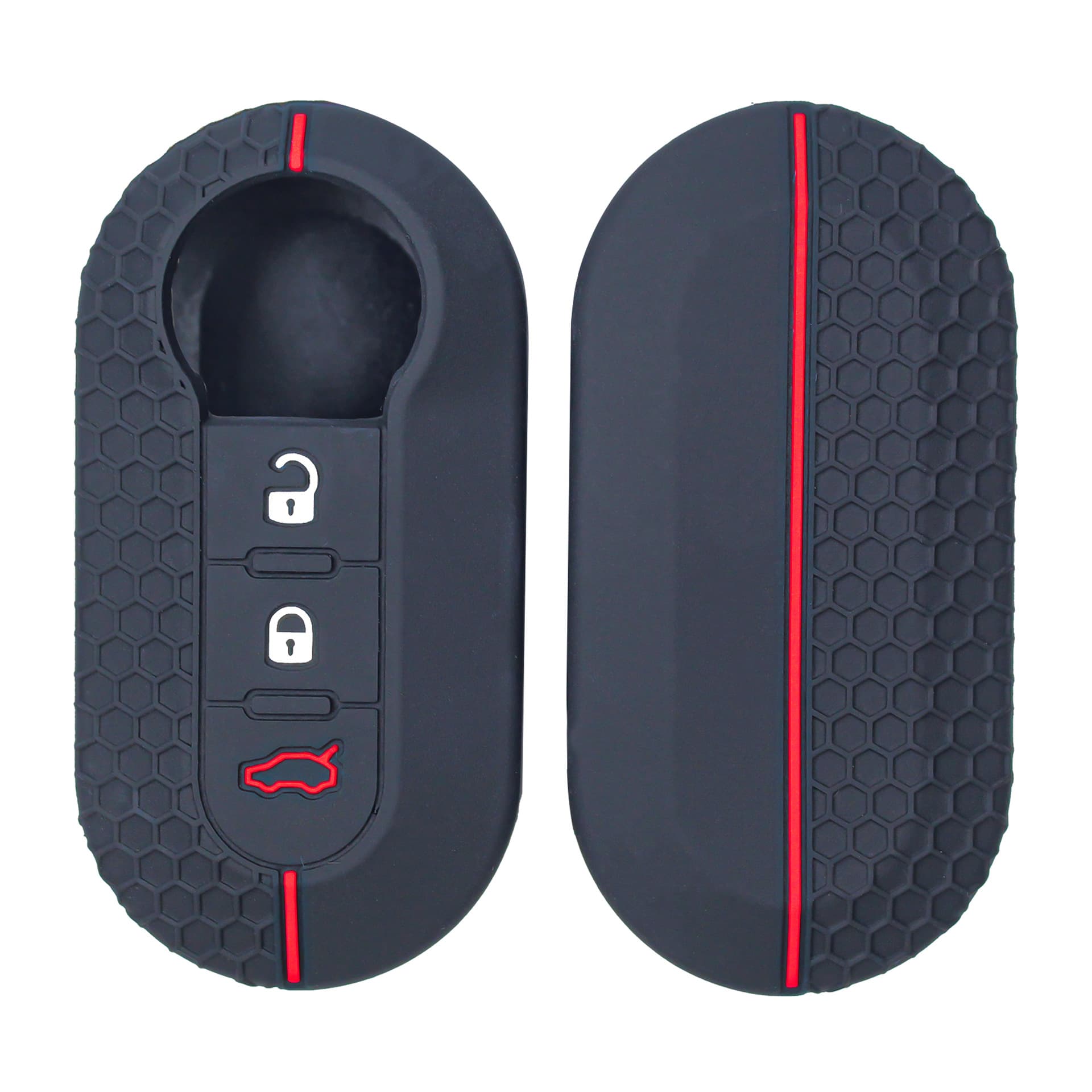 Texture Key Case for Fiat 500 / Bravo Key Cover, Soft Rubber Key Shell, Silicone Key Case