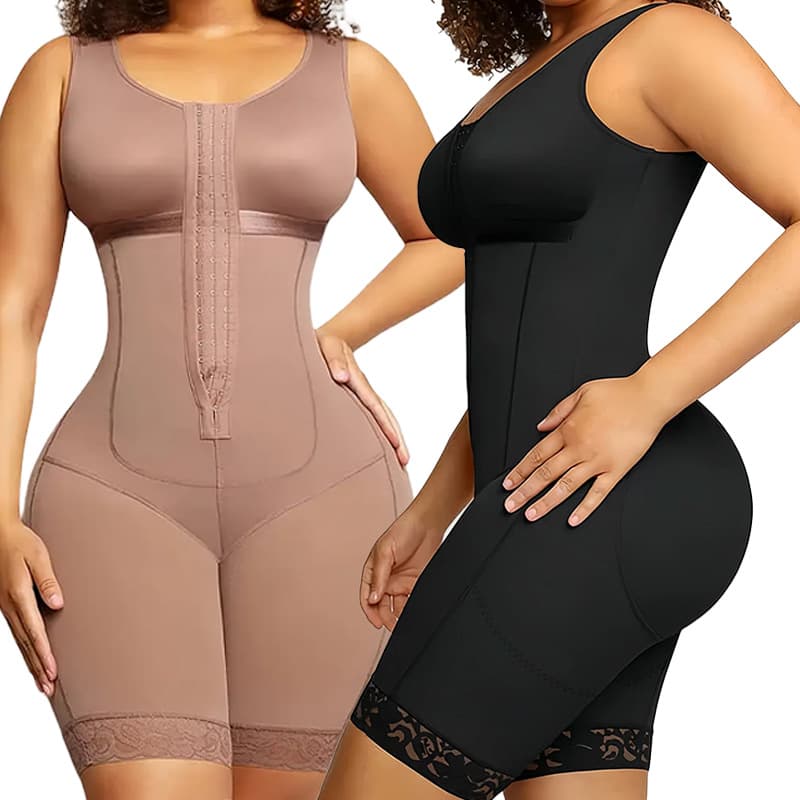 New Cross-Border European and American Plus Size Bodysuit Shapewear Thin Style Button Abdomen Lift Hip Shaping Slimming Bodysuit