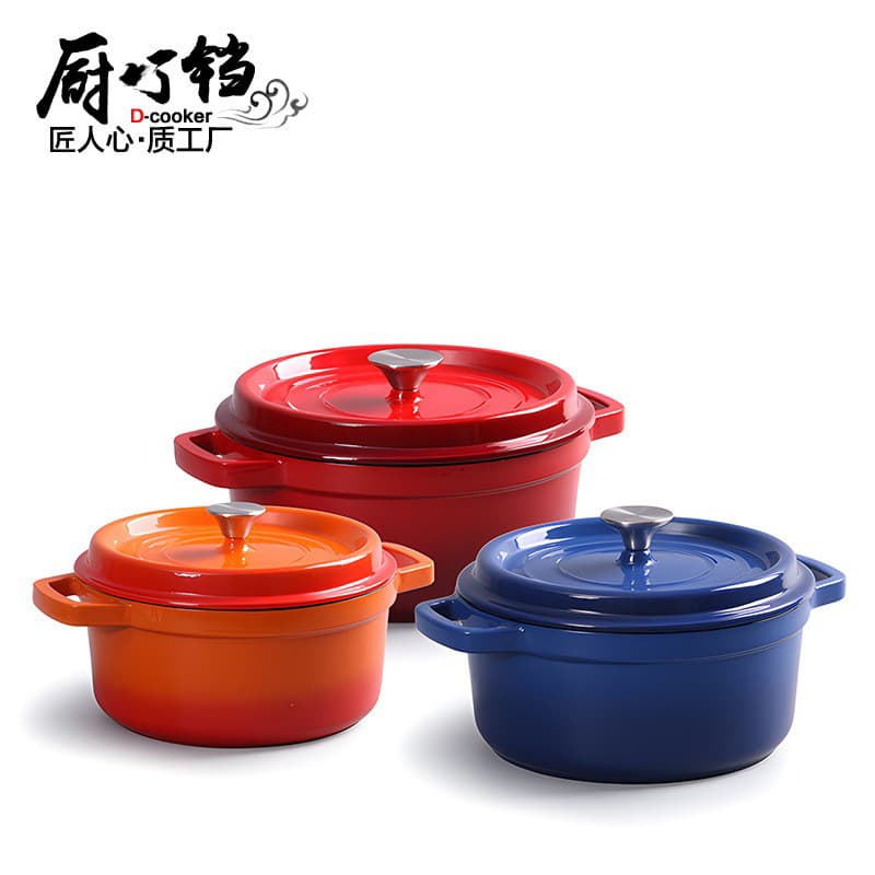 Enamel Pot Cast Iron Stew Pot Home Use Traditional Non-Stick Enamel Multi-Function Pot Compatible with Induction Cooker