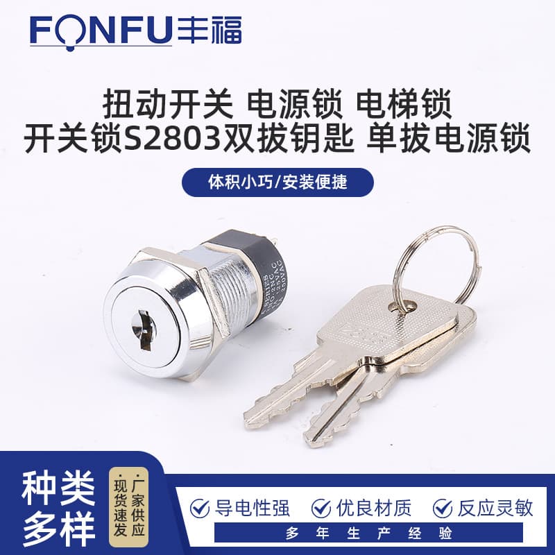 Toggle Switch Power Lock Elevator Lock Switch Lock S2803 Double-Pull Key Single-Pull Power Lock Switch