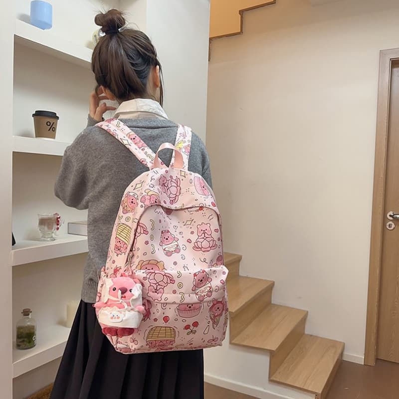 Men's trendy schoolbags, female college students' backpacks and schoolbags, girls' ins junior high school students' trendy Japanese niche large-capacity backpacks