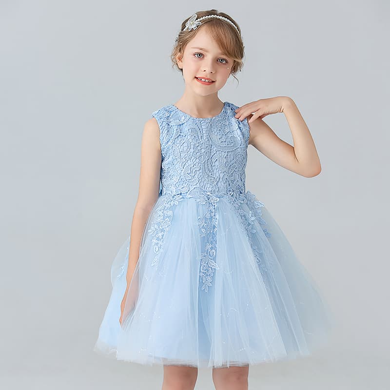 Girls' Princess Dress European American Flower Girl Sleeveless Puffy Tulle Dress Children's Catwalk Piano Performance Evening Gown