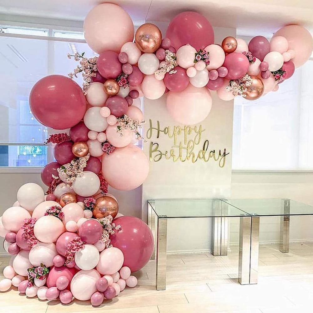 Metallic Rose Gold Vintage Pink Balloon Wedding Single Bride Baby Shower Girl Birthday Party Decoration