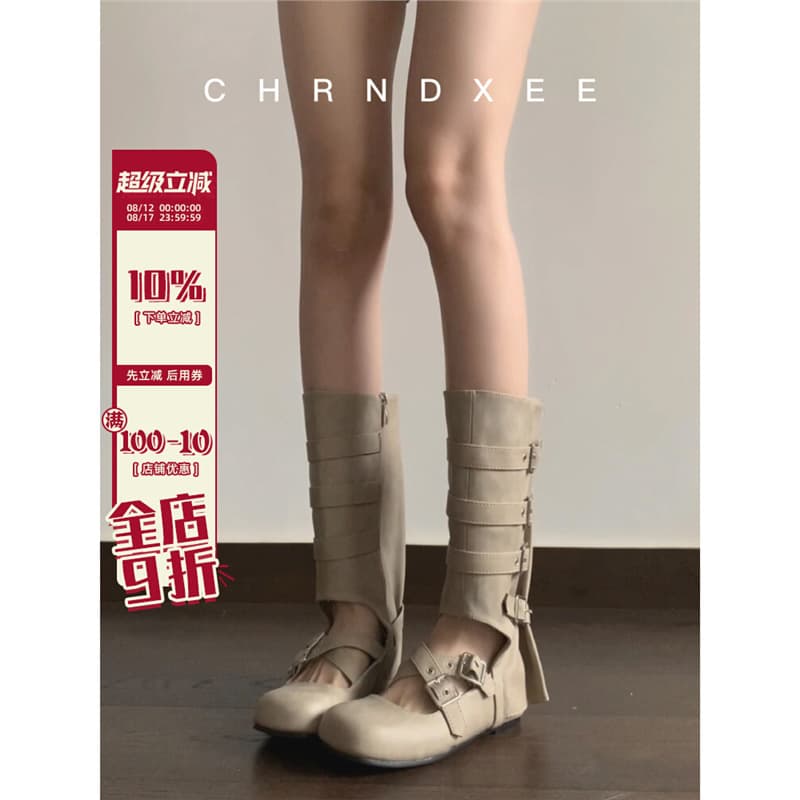 Sheepskin Edition~ Retro Ballet Style Closed-Toe Sandal Boots for Women, New Street Style Hottie Cut-Out Flat Sandals