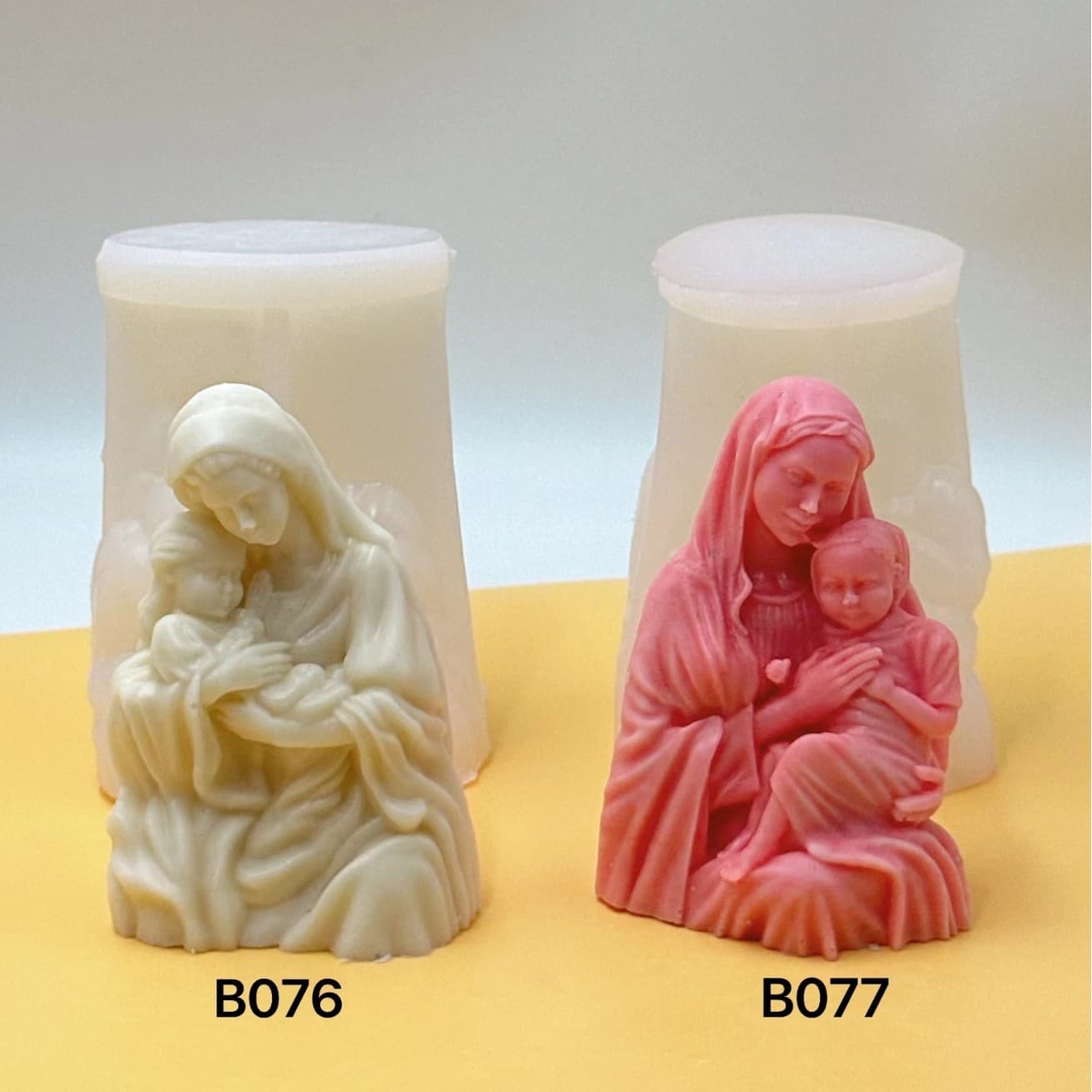 Mother Holding Child Portrait Scented Candle Silicone Mold DIY Resin Candle Mold