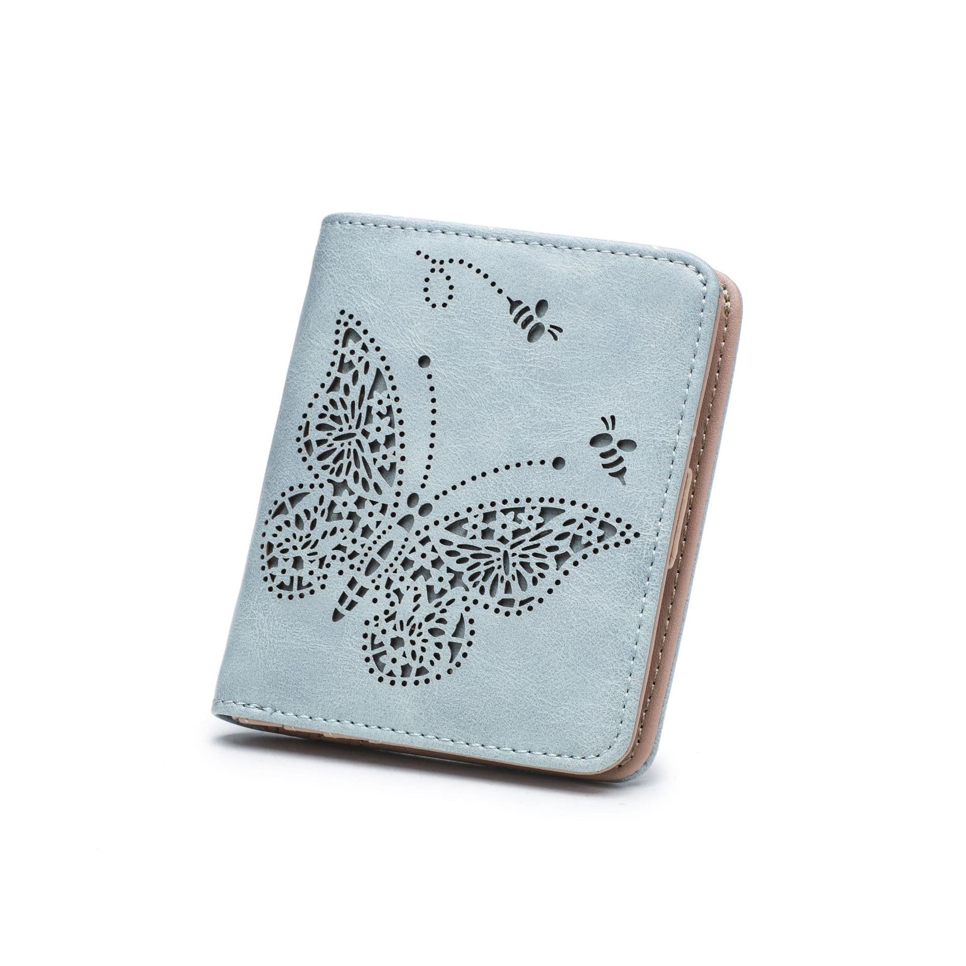 Anfuman New Wallet Embossed Card Holder Women RFID Blocking Short Wallet with Multiple Card Slots