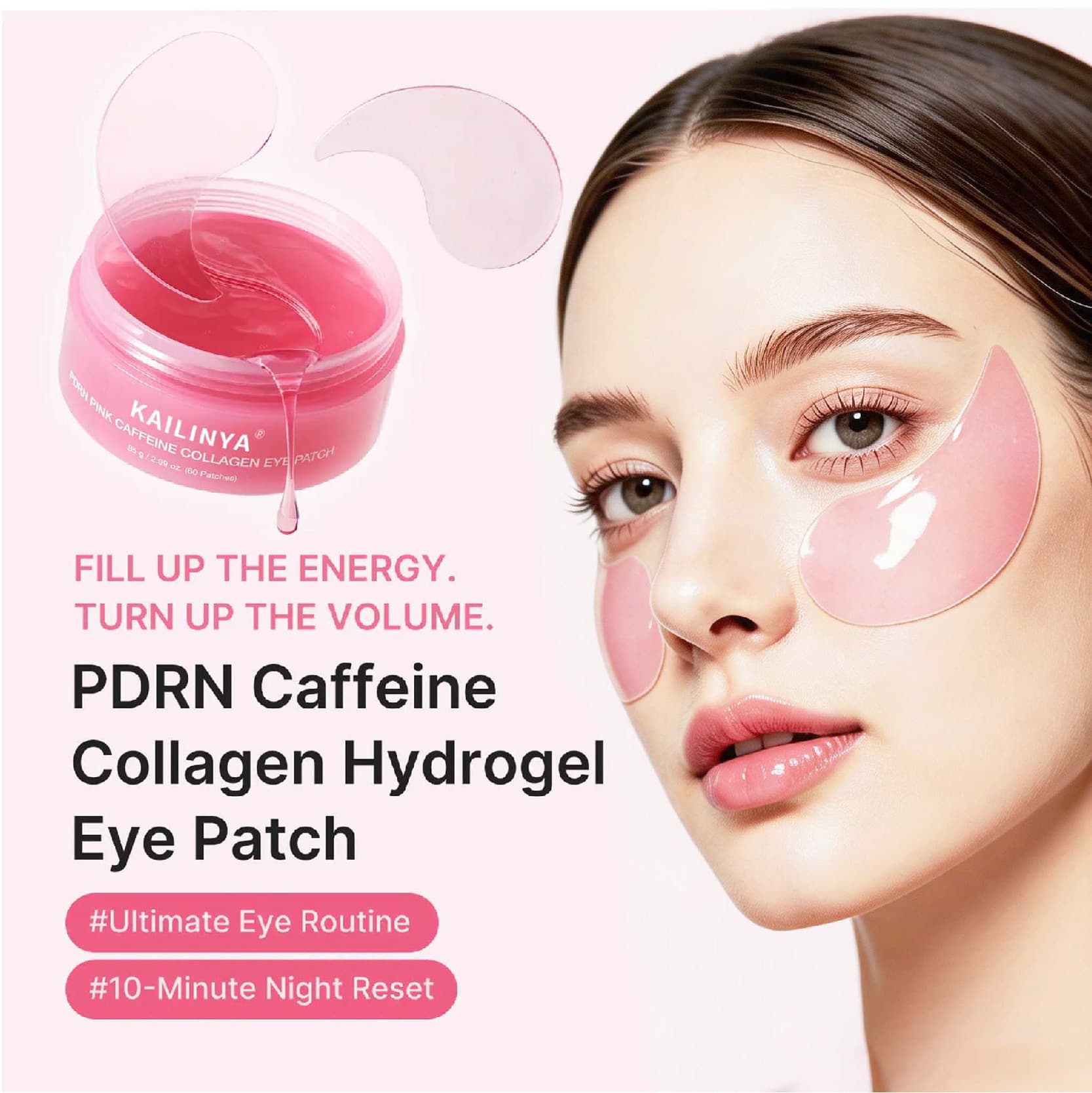 Cross-border Best-selling Eye Patch Repair Stick Set Pink Anti-wrinkle Firming Moisturizing Caffeine Collagen Gel Eye Mask