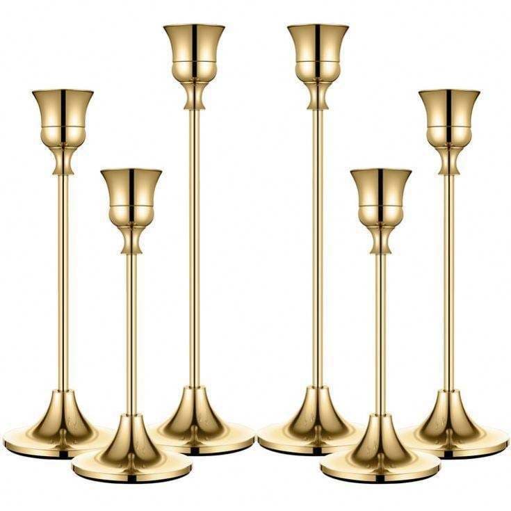 Cross-border Best Seller European-style Candle Holder Decoration for Weddings and Western Dining, Electroplated Iron Craft Accessories