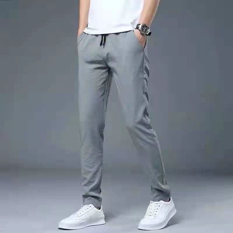 Ice Silk Pants for Men 2023 Summer Thin Plus Size Casual Straight Breathable Quick-Dry Cropped Pants Men's Sports Pants