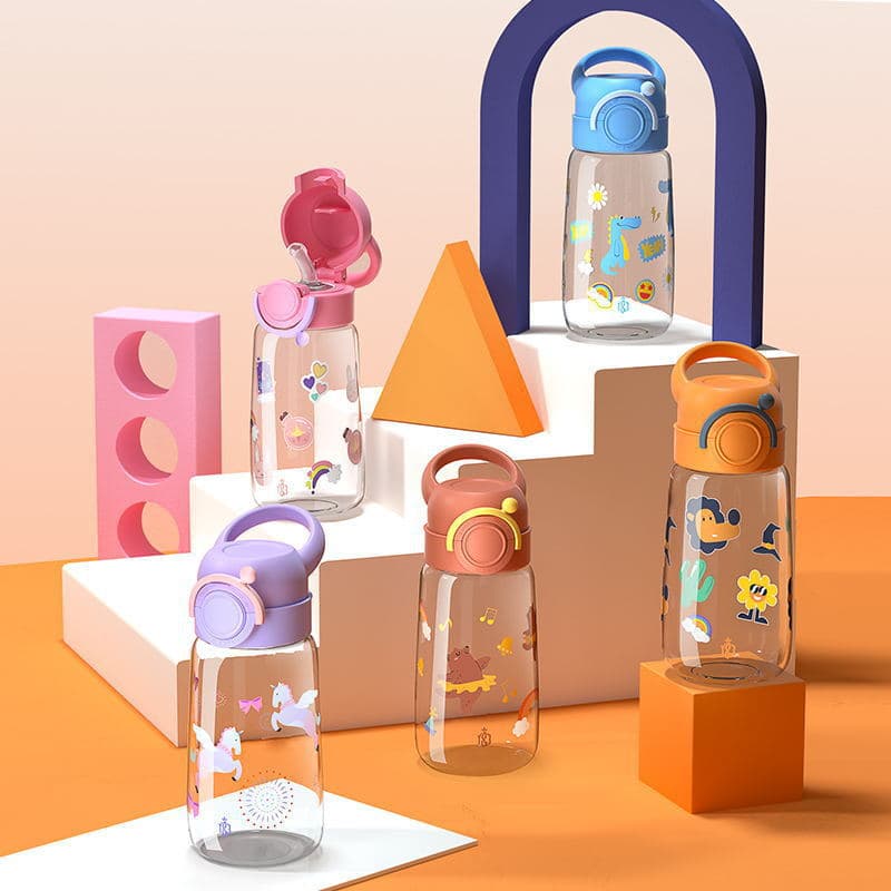 Y&3 High Appearance Children's Straw Cup Portable Cartoon Cute Plastic Cup Tritan Live Streaming