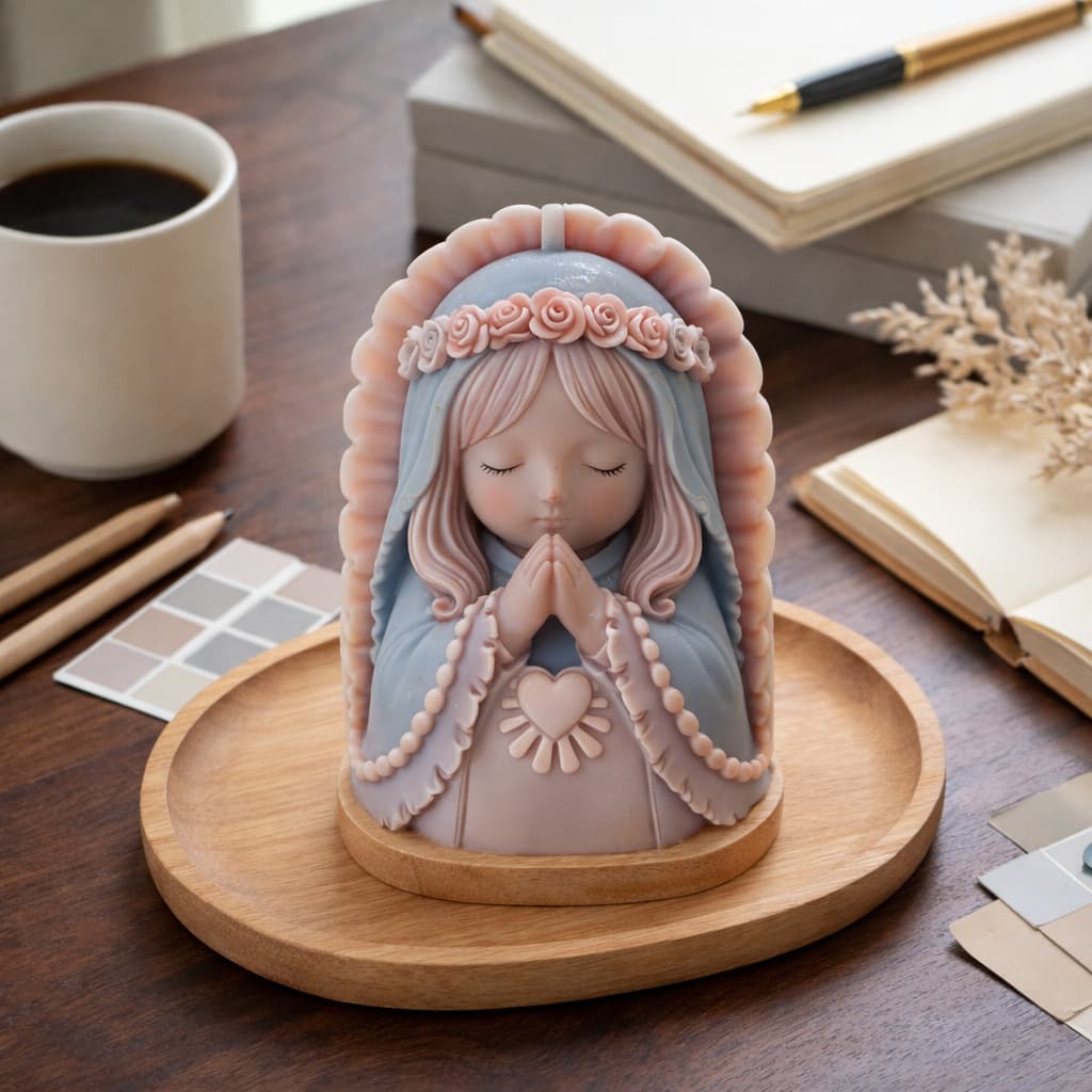 Prayer Girl Aromatherapy Ornament Silicone Mold DIY Angel Candle Ornament Mold for Girls