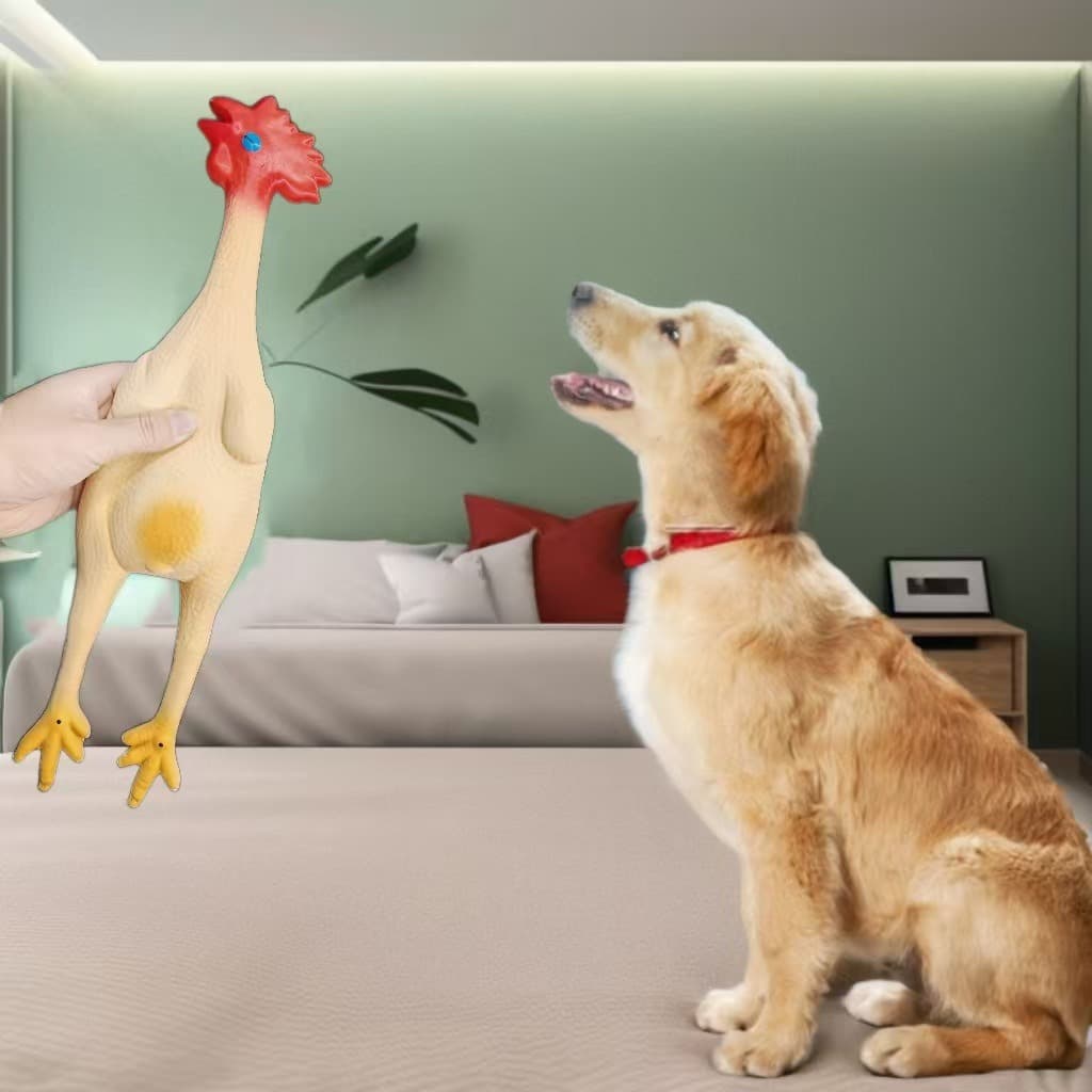 Cross-border Amazon's hottest pet supplies, latex chicken, self-stimulating and relieving boredom, dog vocal toy, screaming chicken, screaming chicken