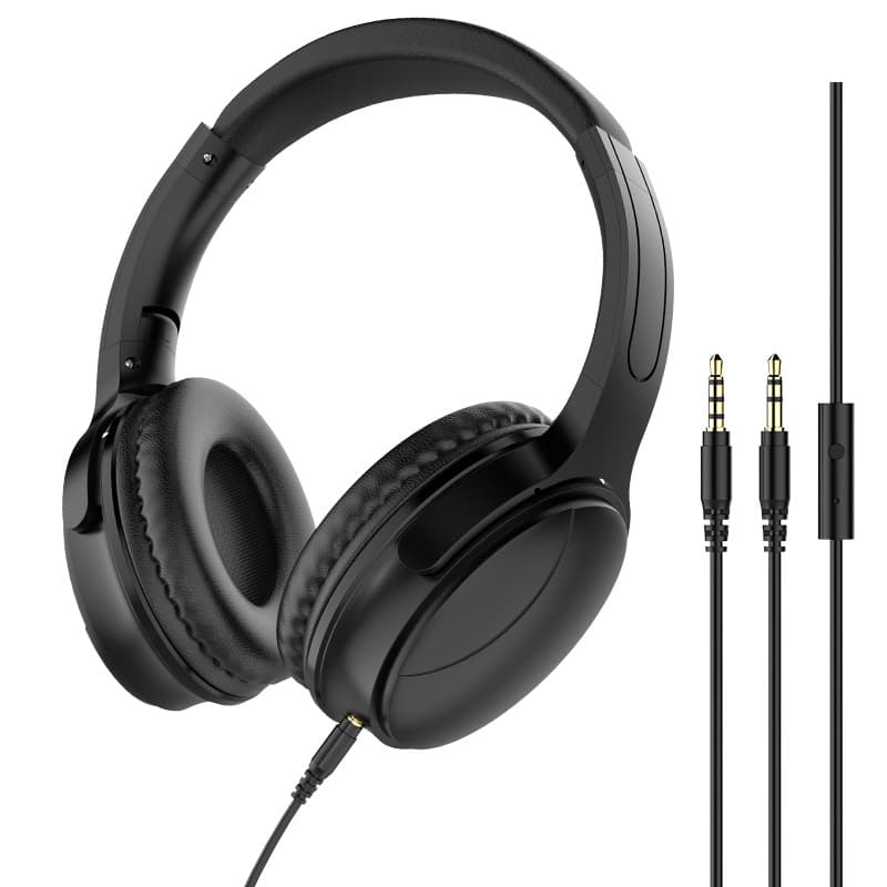 The new headset wired headset with microphone can be used for phone calls and clear stereo sound.