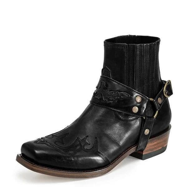 Cross-border factory export men's low-heeled Roman style retro embroidered short casual versatile plus size men's boots