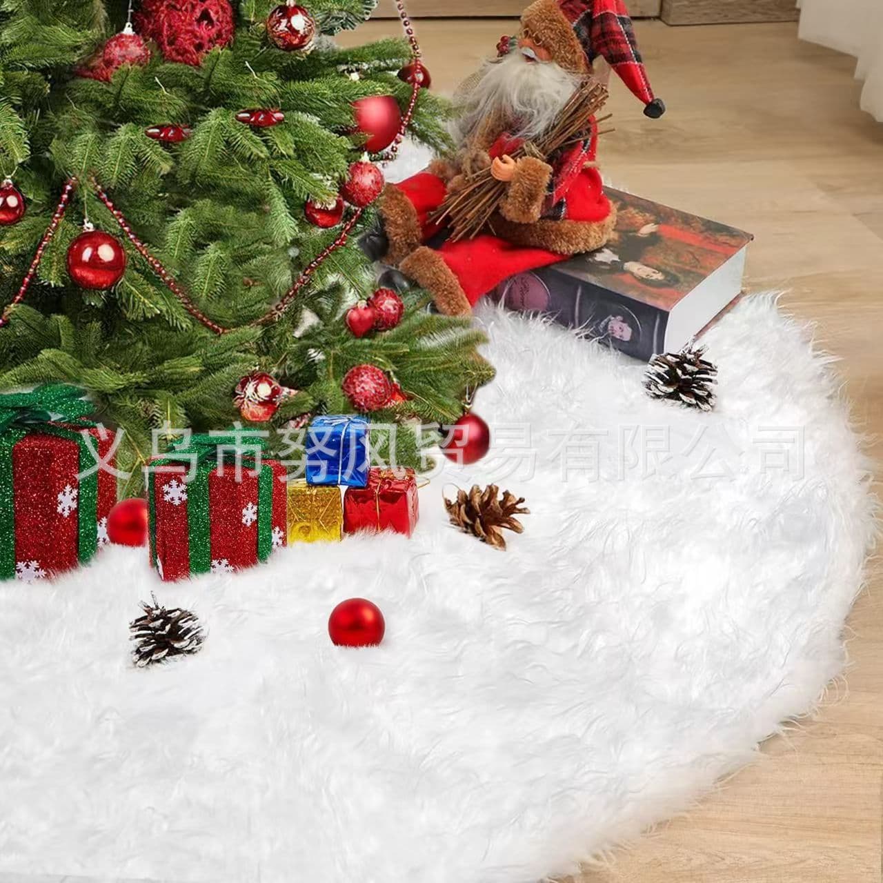 Nordic Minimalist Christmas Bestseller Tree Skirt, Tree Apron, Pure White Long Pile Christmas Decoration