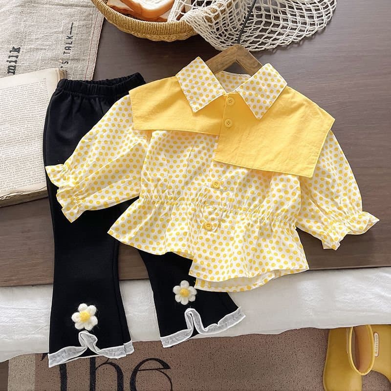 Girls' Fall Outfit Set 2025 New Girls' Shirt and Leggings Baby Girl Stylish 2-Piece Set Trendy Spring and Fall Clothing