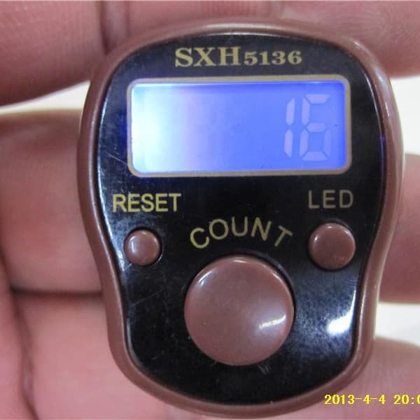 LED Manual Ring Type 12 Colors Optional Mini Glow Electronic Counter / 1040 Bare Unit (No Packaging)